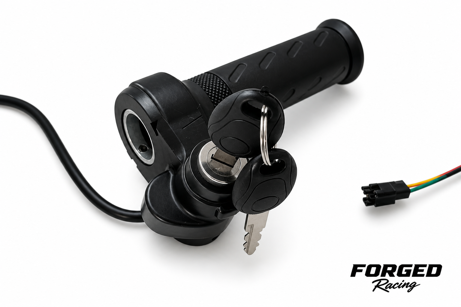 Full twist throttle grip and built-in key ignition assembly for Ridstar