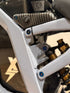 Close-up of titanium subframe bolt threading for e-moto