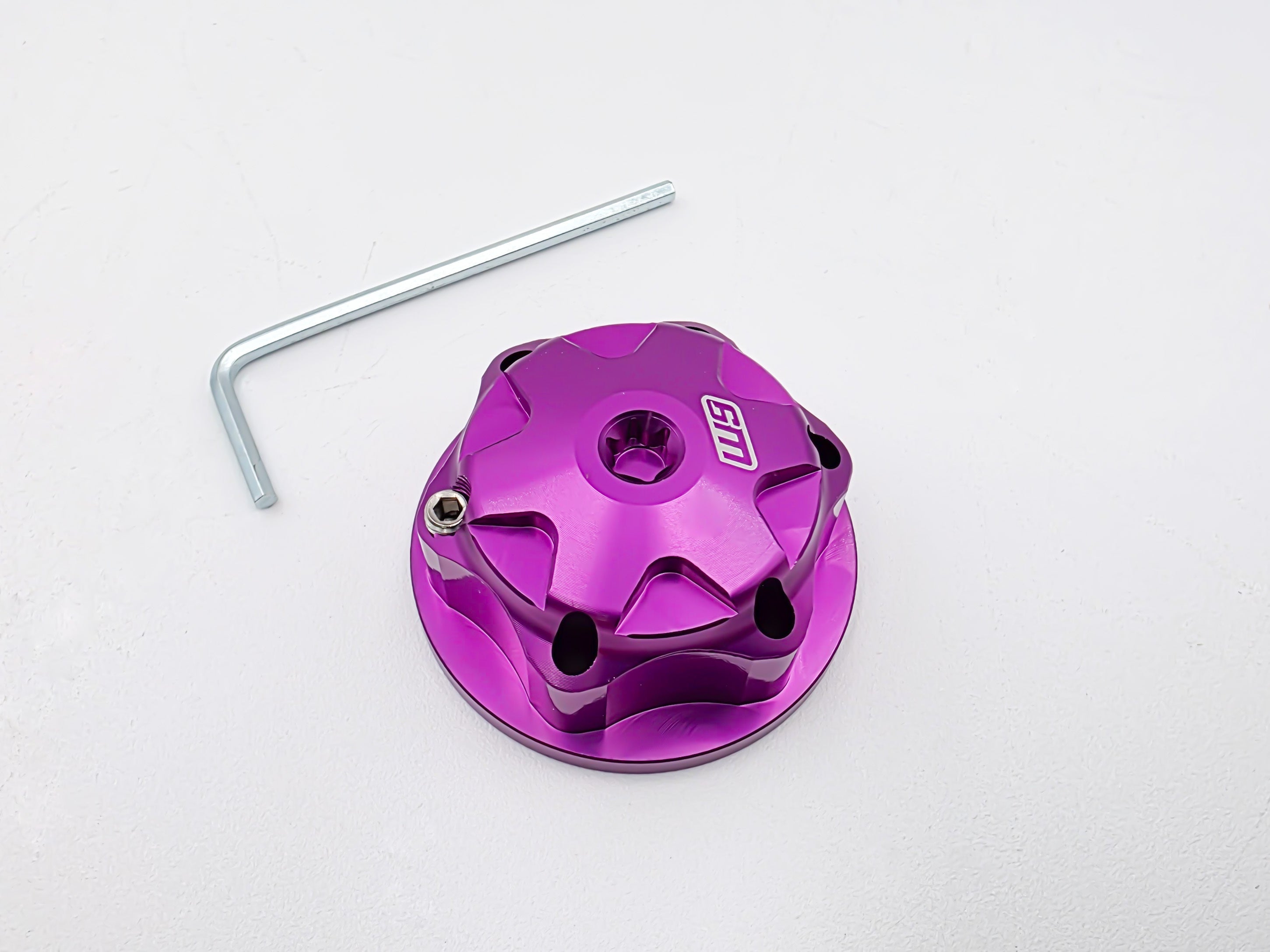 Warp 9 lightweight aluminum steering cap nut for the Altis Sigma
