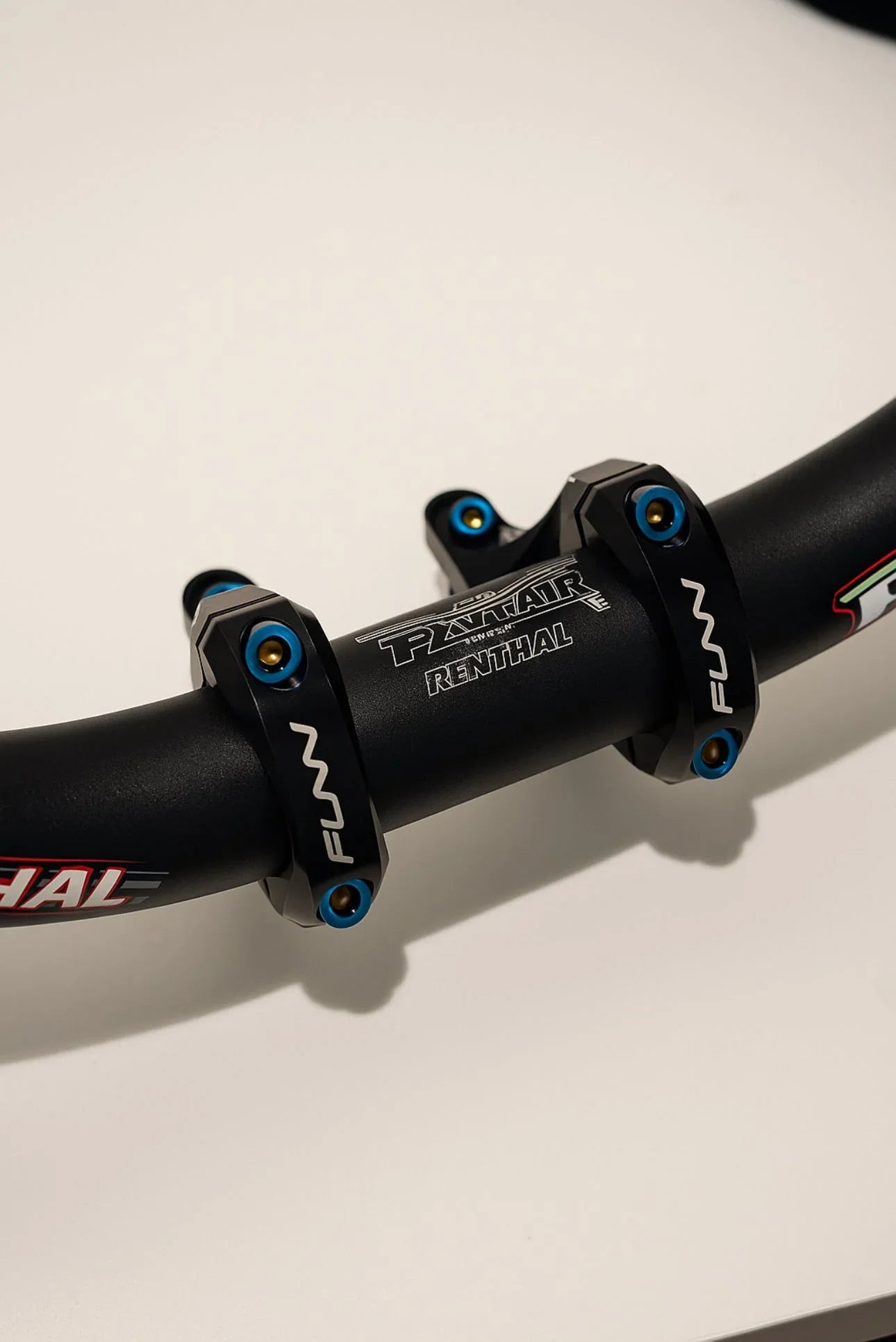 Titanium stem bolts arranged next to a direct mount stem