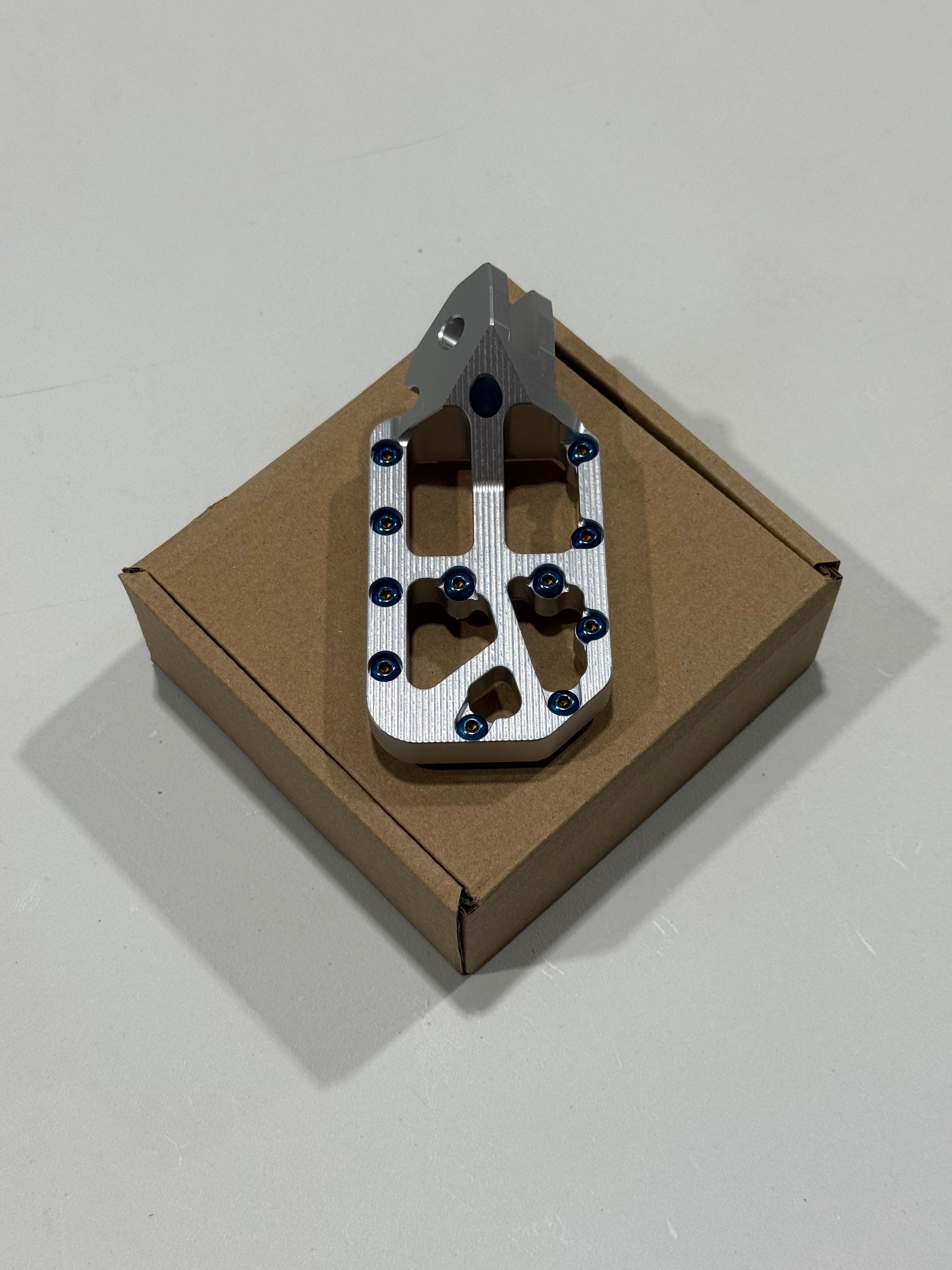 CNC foot peg machined edge and finish detail