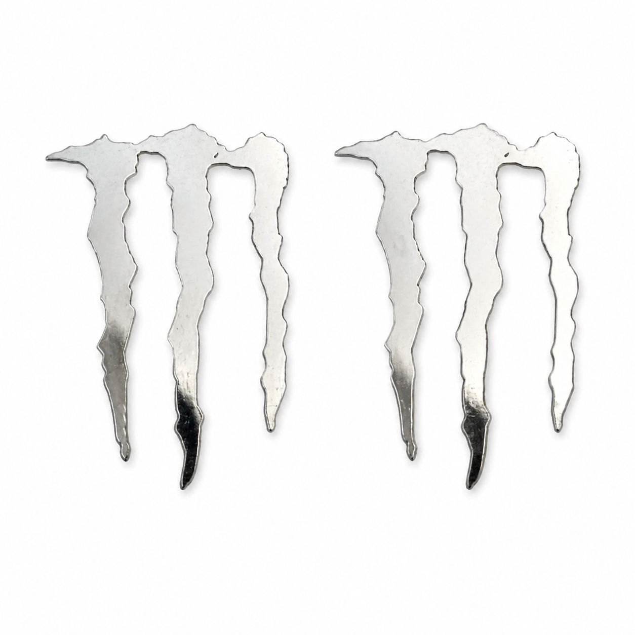 Chrome mirror-finish Monster vinyl stickers decal set