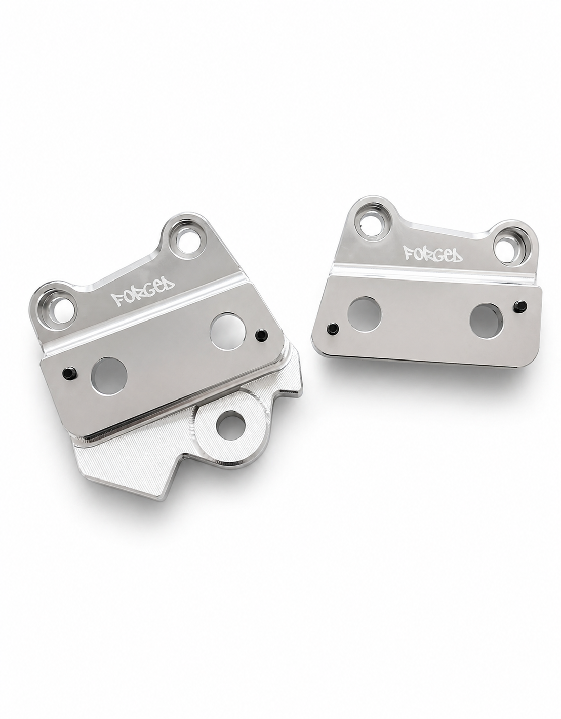 Talaria XXX foot bracket with engraved Forged Racing V2 logo