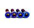 Close-up of titanium direct mount bolts for mini-eMoto stems