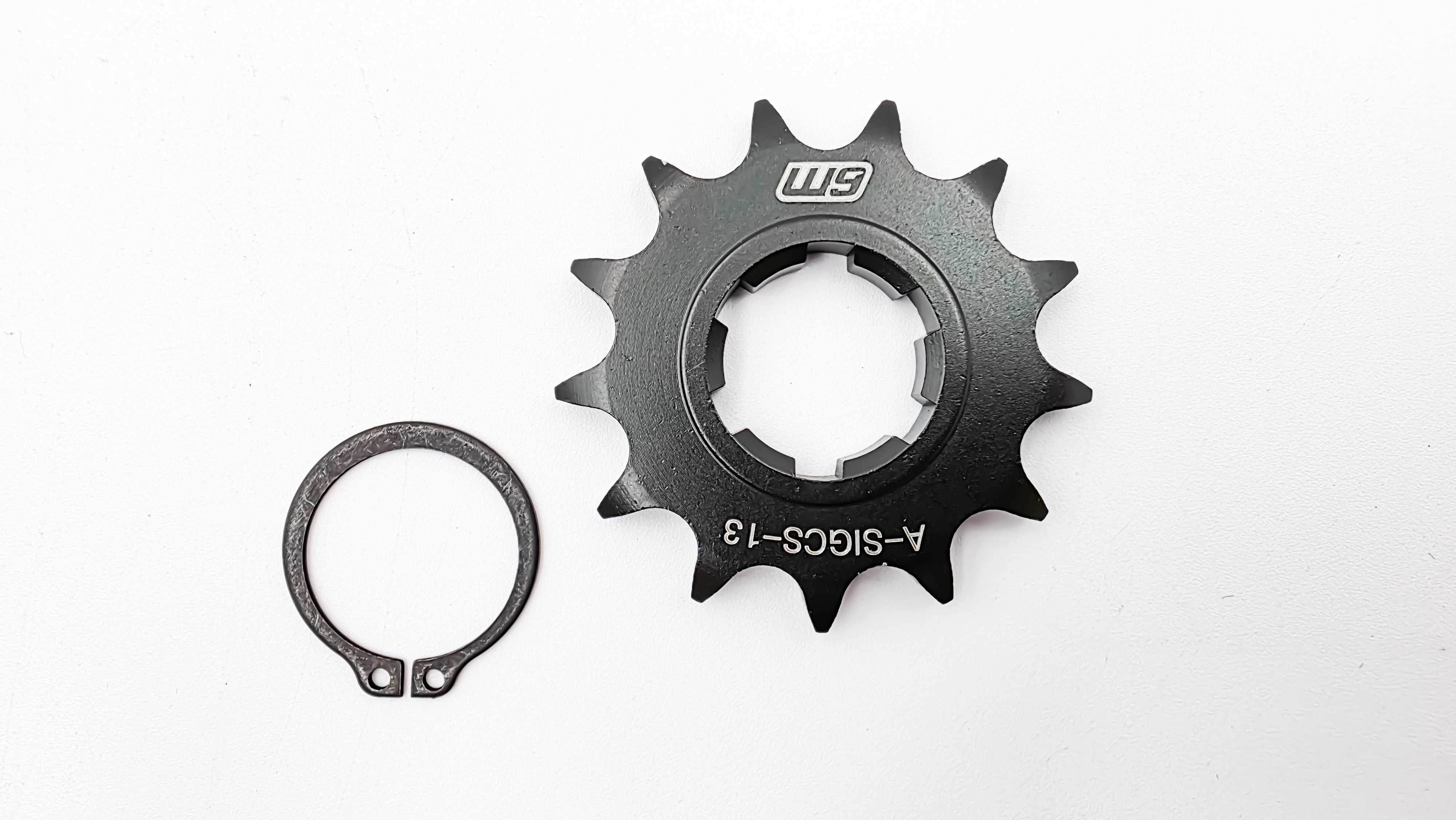 Warp 9 hardened tool steel front sprocket with pre-installed jack shaft seal for the Altis Sigma