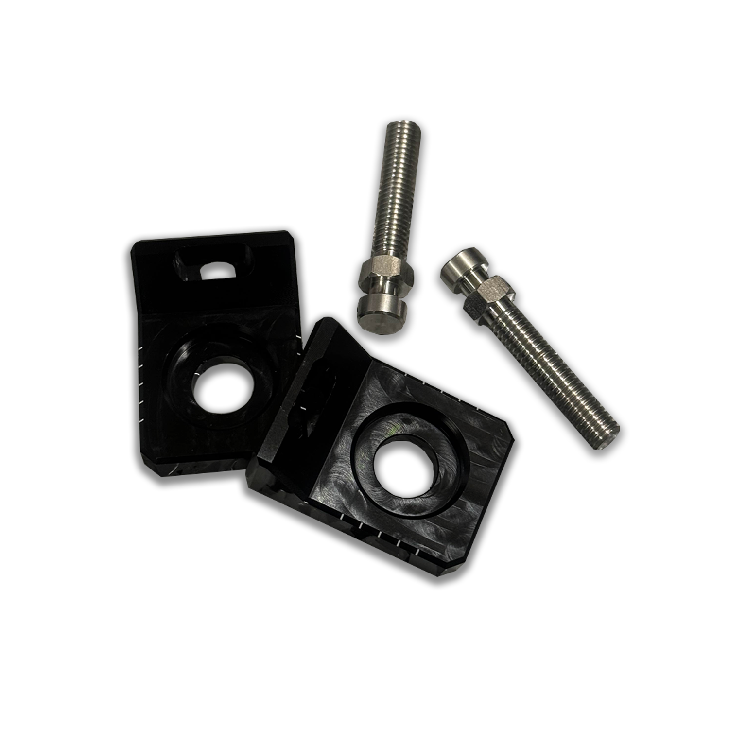 CNC aluminum lockdown axle blocks for the Tuttio Soleil 01 rear wheel