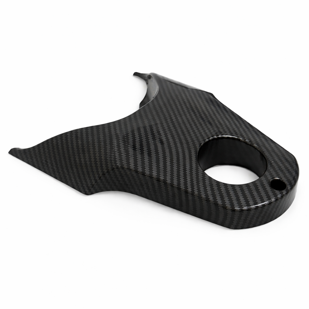 Carbon fiber frame cover bolted onto a Tuttio frame