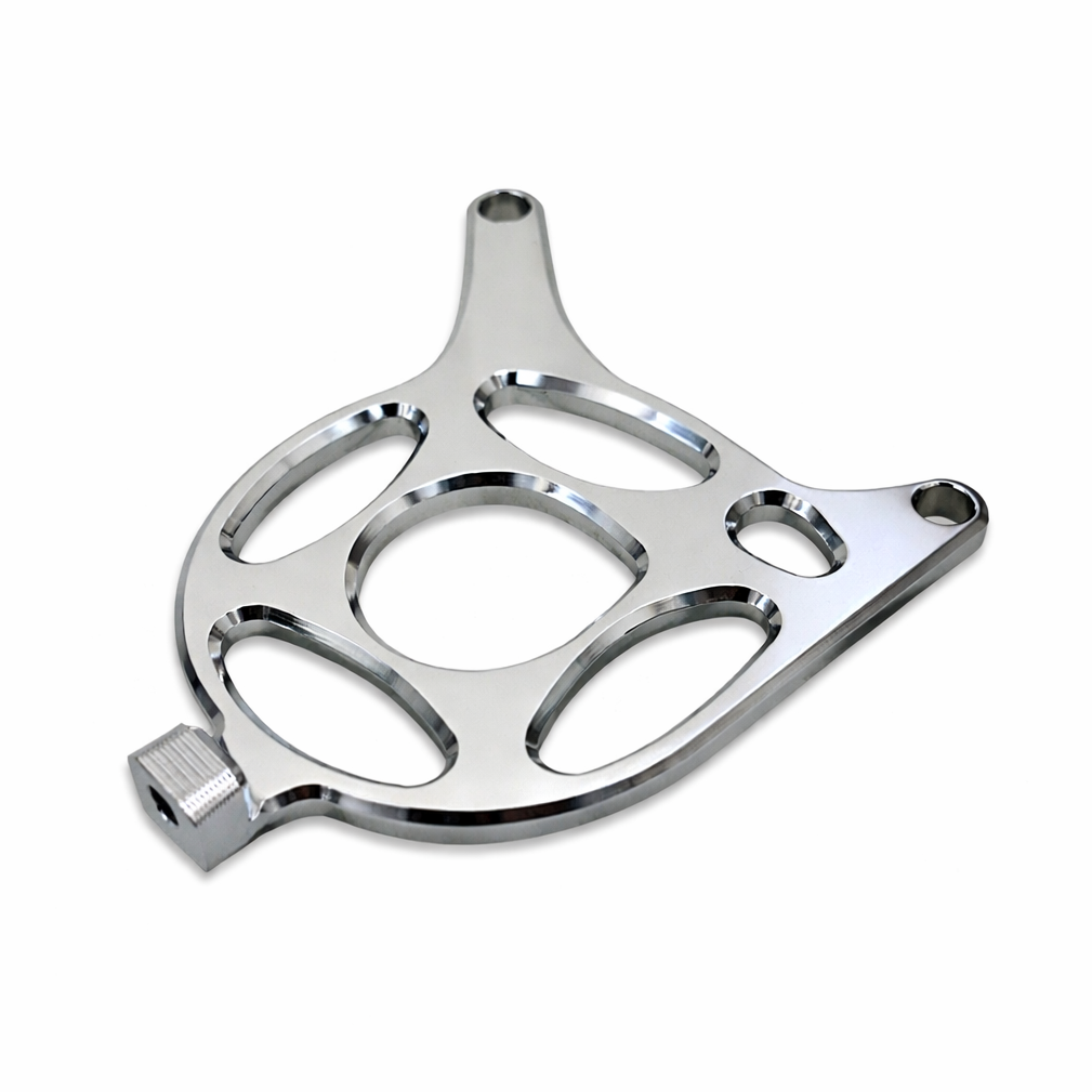 CNC 6061 aluminum motor cover for the Tuttio Soleil 01 in chrome