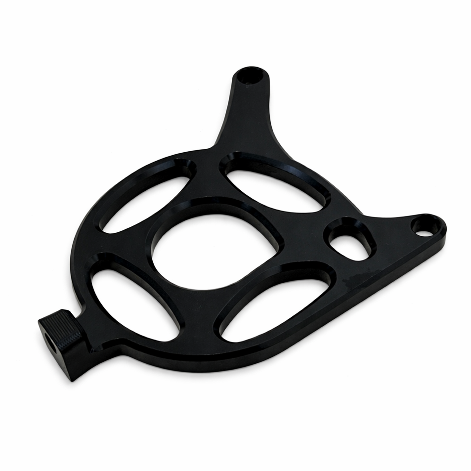 Black anodized aluminum motor cover option for the Tuttio Soleil 01