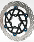 Warp 9 floating brake rotor with anodized blue titanium rivets for E-Ride Pro