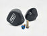 Warp 9 Elite foot peg sliders bolted to Elite Style pegs for Supermoto