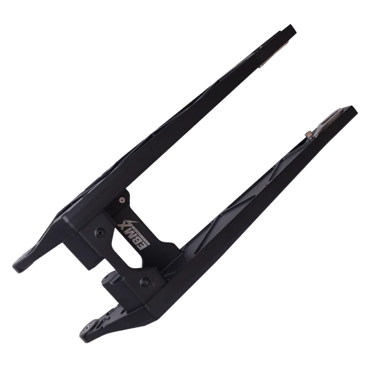 Billet aluminum EBMX extended swingarm side profile view