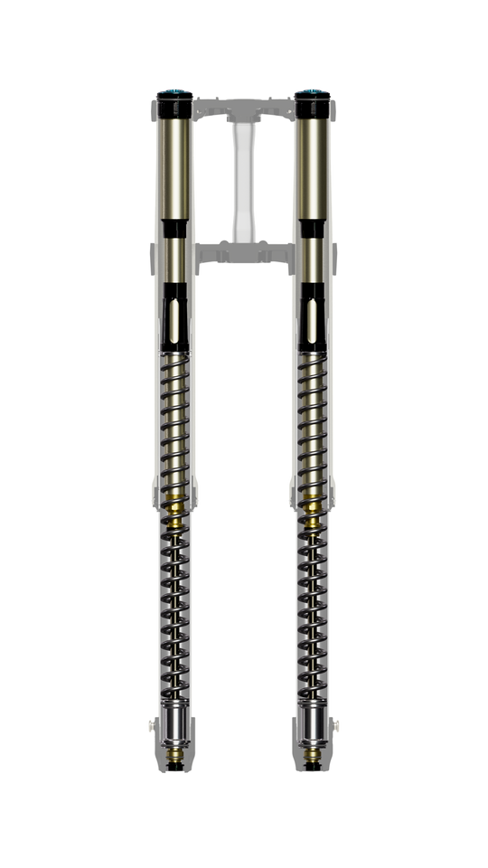 Sirris F43 closed-cartridge front fork for the Sur-Ron Ultra Bee — close-up