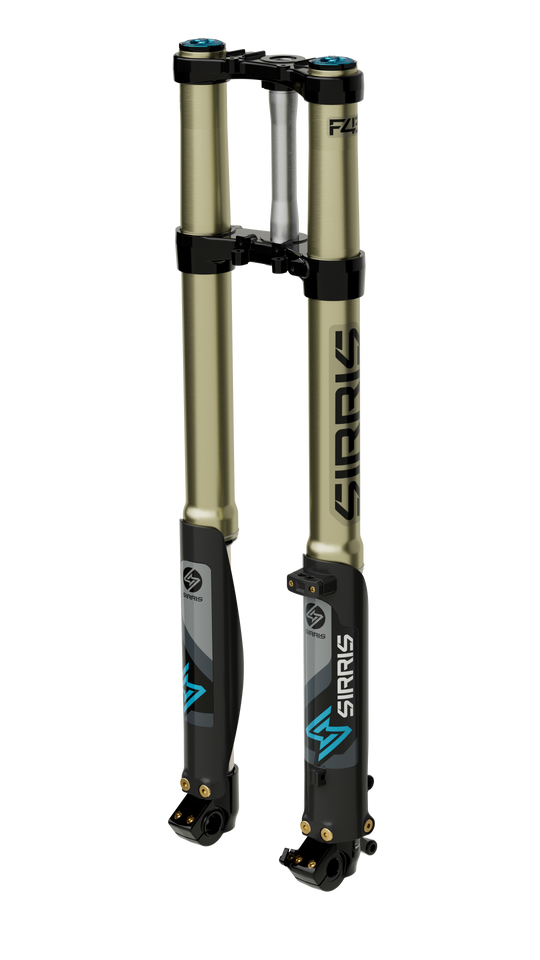Sirris F43 closed-cartridge front fork for the Sur-Ron Ultra Bee — kit contents