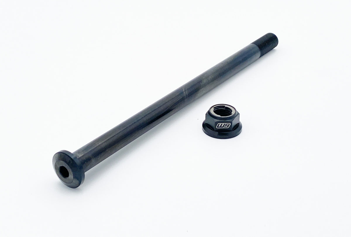 Warp 9 grade 12.9 cryo-treated rear axle with Fuji lock nut for Talaria Sting