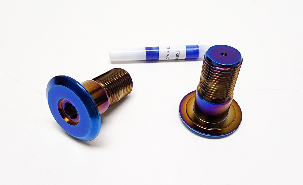 Warp 9 titanium swing arm bolts with 8mm head and blue thread lock for Talaria Sting