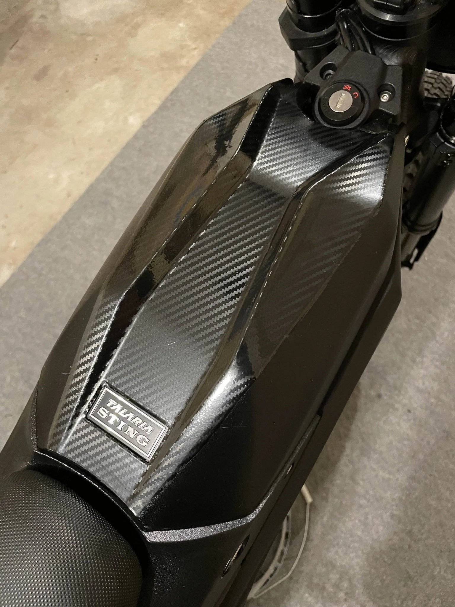 Carbon fiber battery lid wrap for Talaria MX3 MX4