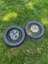 Supermoto wheel shown ready for street and dual-sport setups