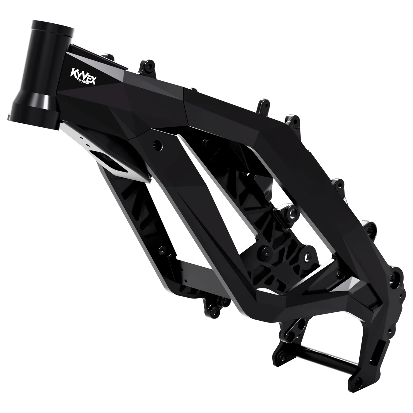 CNC-machined billet frame showing precision mounting points for Sur-Ron LBX