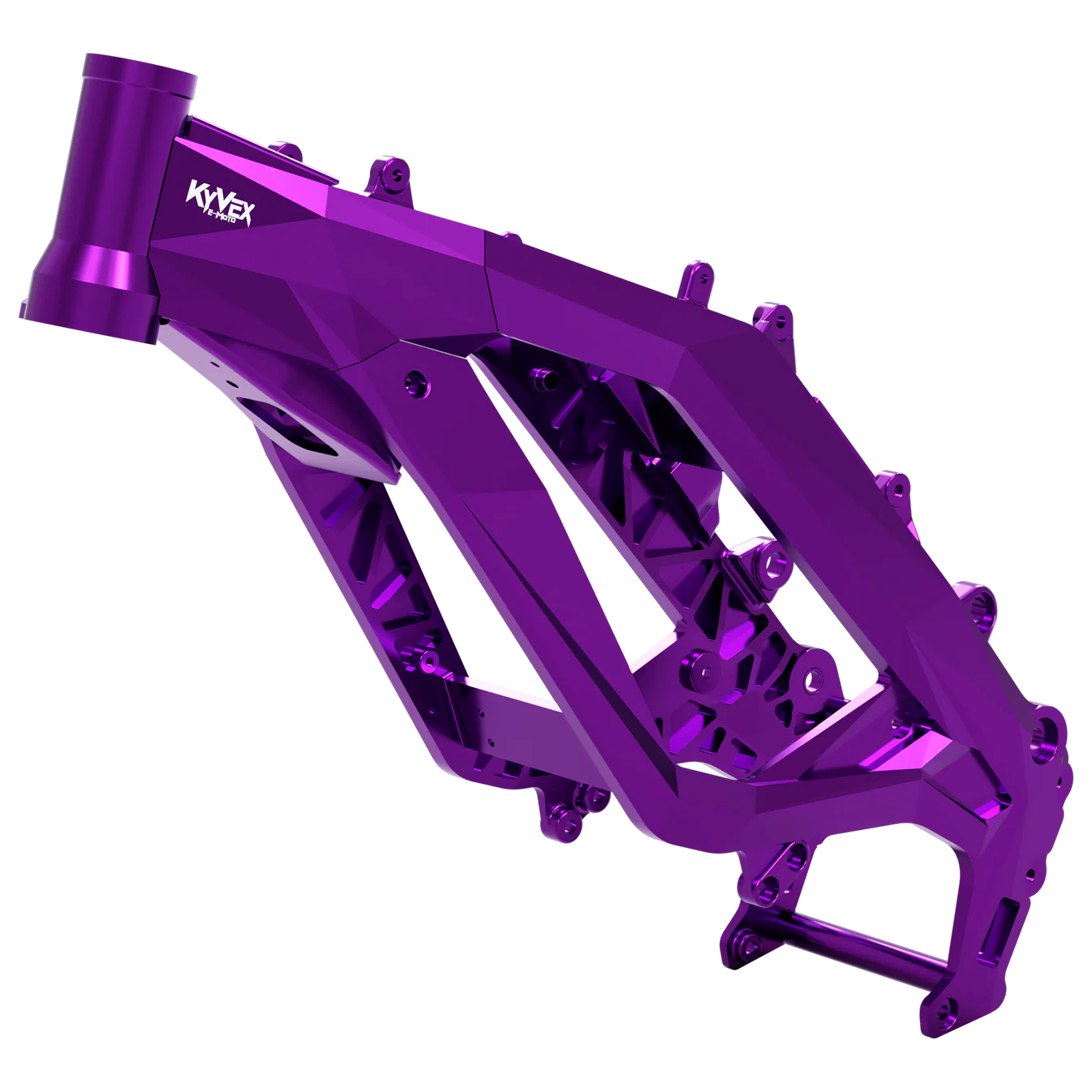 Side view of KyVex billet aluminum frame direct bolt-on for Sur-Ron LBX