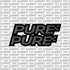 Pure fork tube decal on e-moto fork — close-up