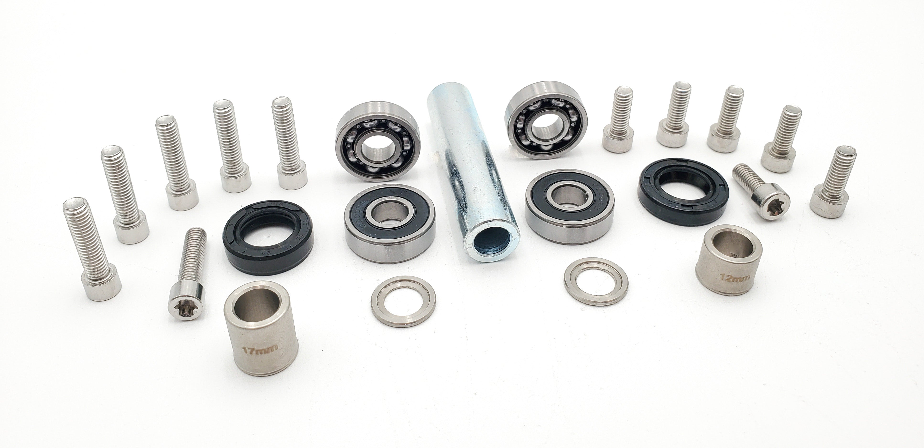 Warp 9 jackshaft rebuild kit with bearings, seals, spacers and Torx bolts for Sur-Ron Light Bee