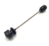 Captive axle adjuster blocks with laser-etched chain alignment marks