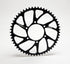 Black anodized 520 rear sprocket showing tooth profile