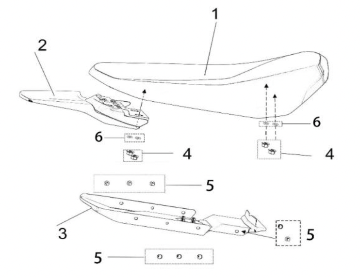 Surron Light Bee - OEM Under Seat Fender Tailpiece/Mudguard
