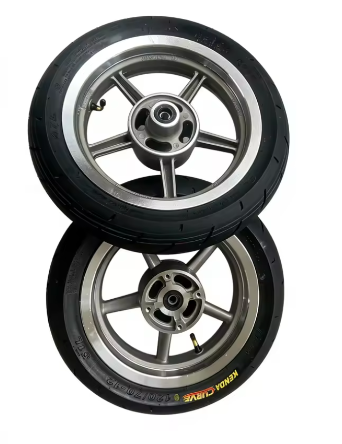 Silver supermoto wheel set for Tuttio, Yozma and ETM RTR e-motos