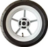 Rear white supermoto wheel with sprocket and rotor