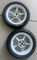 White supermoto wheel set with rotors and sprocket included
