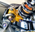Warp 9 Talaria linkage shown in multiple anodized color options