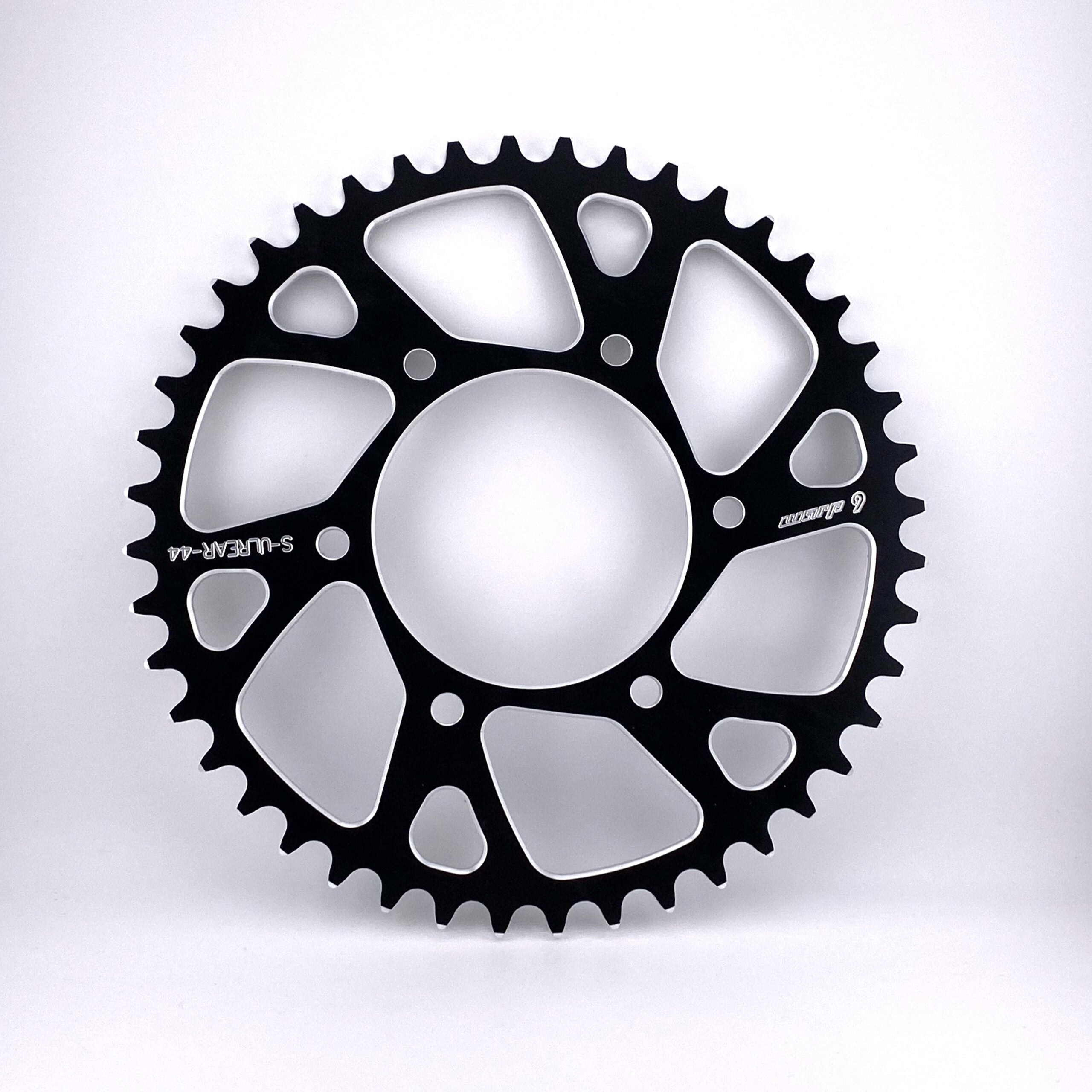 Aluminum rear sprocket available in 40T through 60T tooth counts