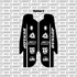 RFloXa Gravitee fork guard decal for Sur-Ron Ultra Bee — close-up