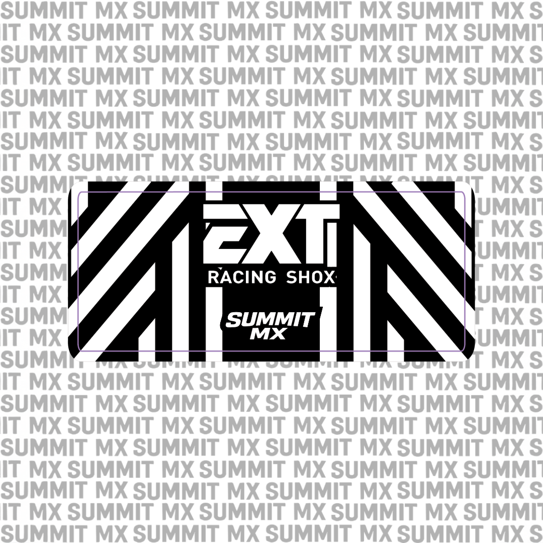 EXT Arma MX shock decal for Sur-Ron Ultra Bee — close-up