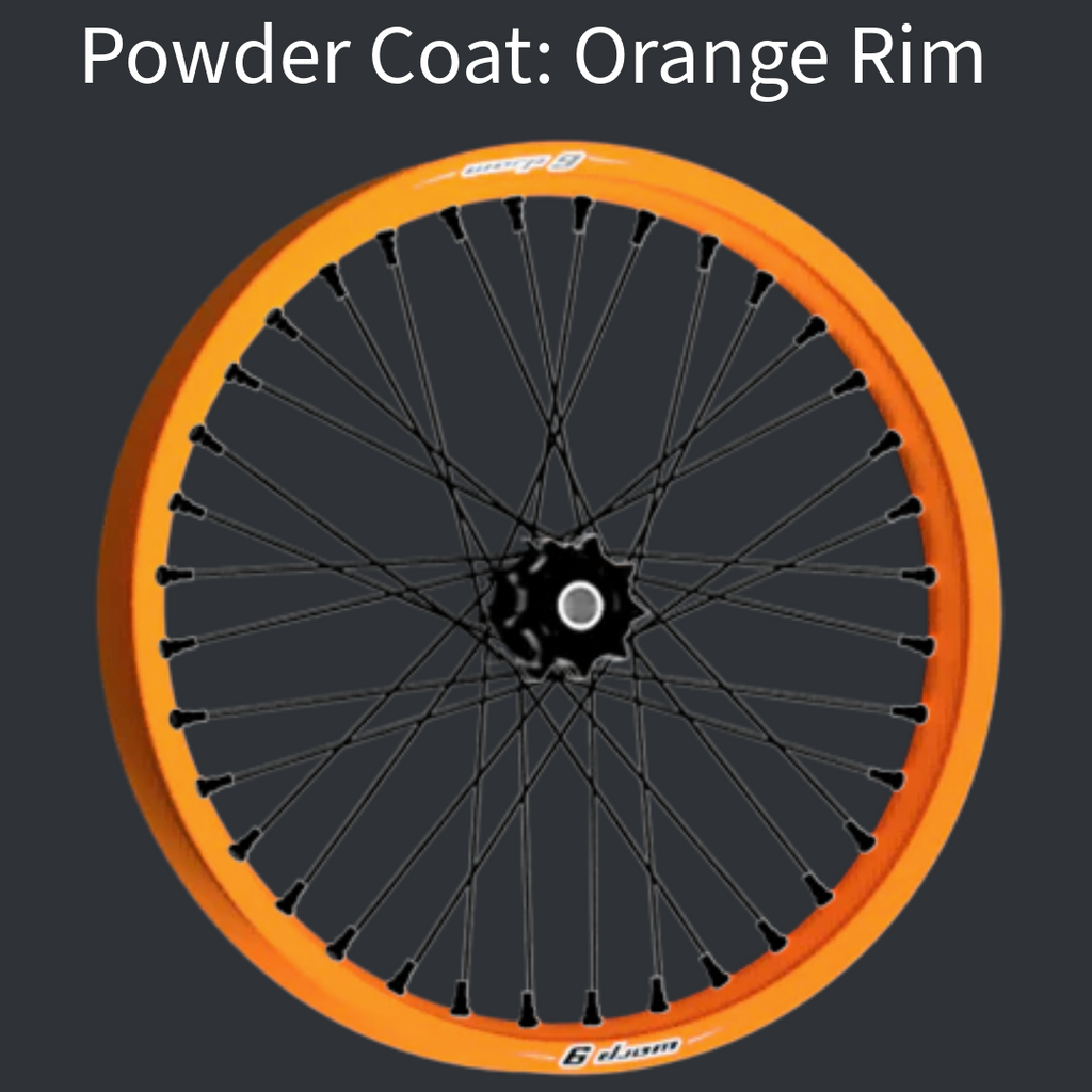 Warp 9 custom wheels for e-moto — supermoto configuration