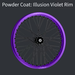 Warp 9 custom wheel for e-moto — billet hub detail