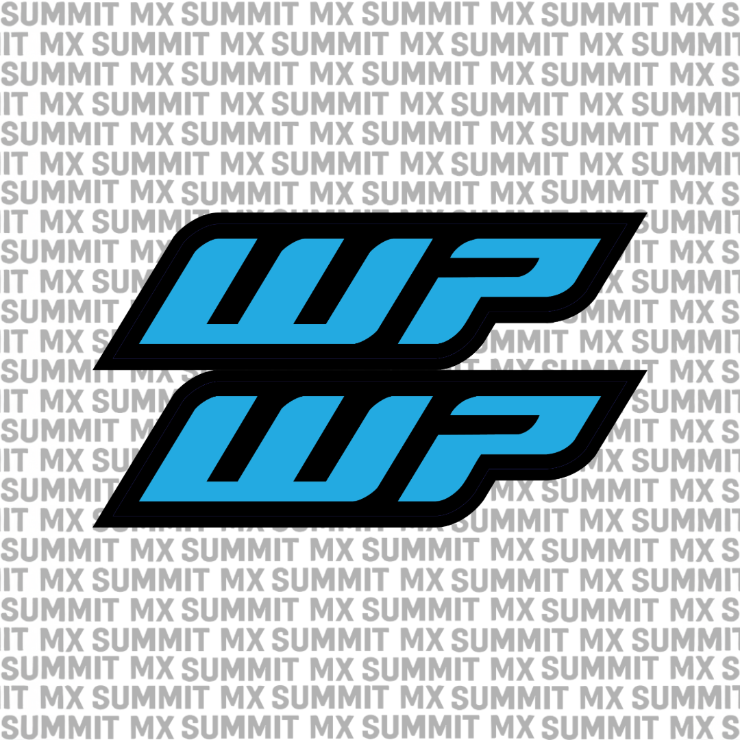 WP fork tube decal for Sur-Ron Ultra Bee — close-up