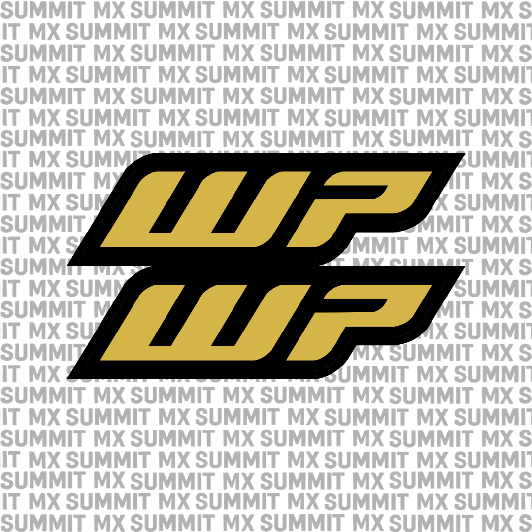 WP fork tube decal for Sur-Ron Ultra Bee — gold finish