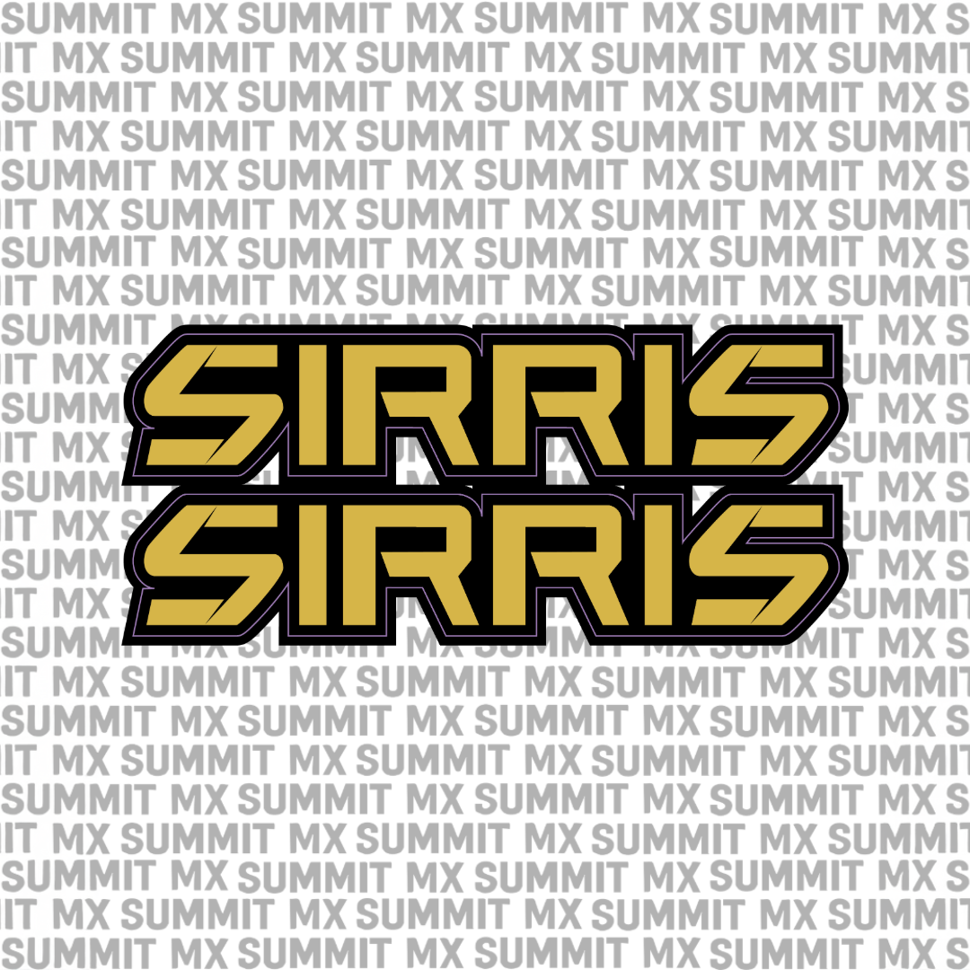 Sirris fork tube decals — detail view