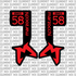 Marzocchi Bomber fork tube decal — design detail