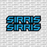 Sirris fork tube decals — installed on fork detail