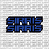 Sirris fork tube decals — minimal styling close-up