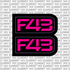 Sirris F43 fork decal — color option 6