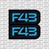 Sirris F43 fork decal — color option 1