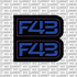 Sirris F43 fork decal on e-moto fork — close-up