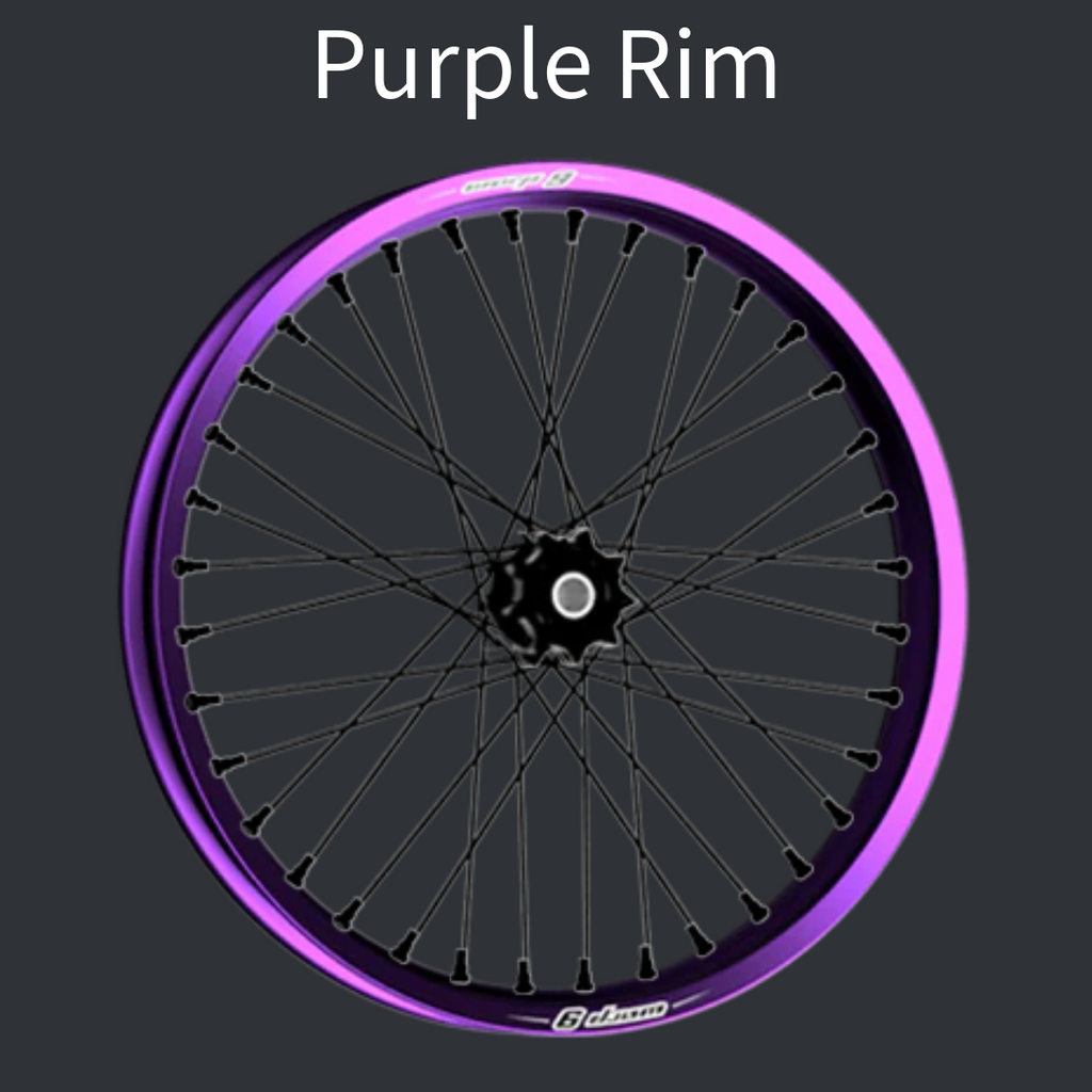 Warp 9 custom wheels for Surron and E-Ride Pro — color combinations