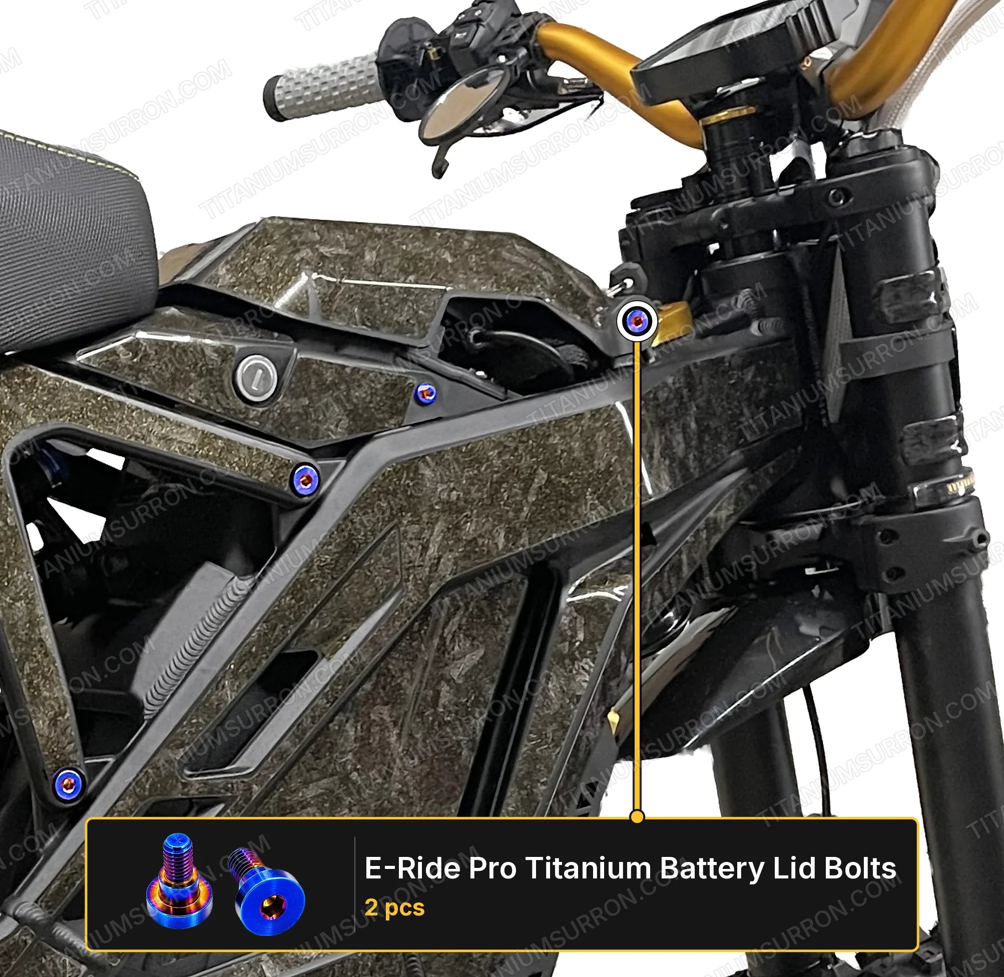 Titanium Battery Lid Bolts - E-Ride Pro