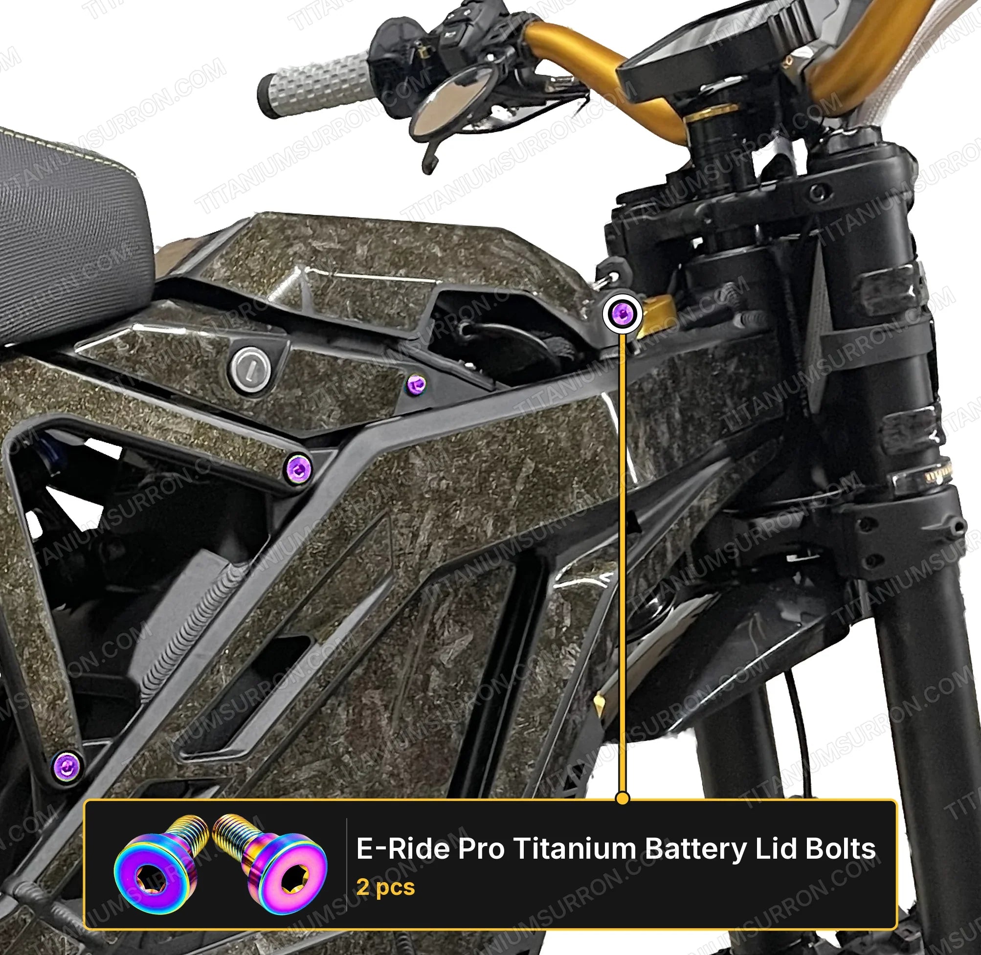 Titanium Battery Lid Bolts - E-Ride Pro